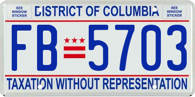 DC license plate FB5703