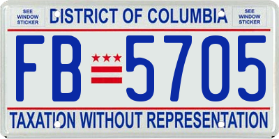 DC license plate FB5705