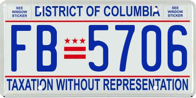 DC license plate FB5706