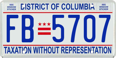 DC license plate FB5707