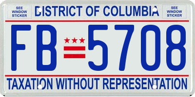 DC license plate FB5708