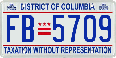 DC license plate FB5709