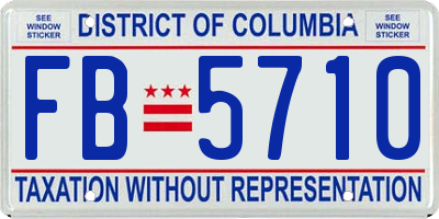 DC license plate FB5710