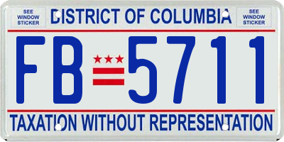 DC license plate FB5711