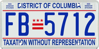 DC license plate FB5712