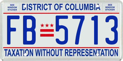 DC license plate FB5713