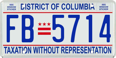 DC license plate FB5714