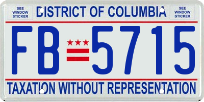 DC license plate FB5715