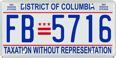 DC license plate FB5716