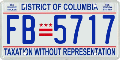 DC license plate FB5717