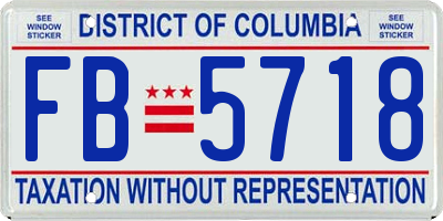 DC license plate FB5718