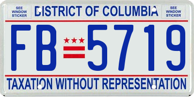 DC license plate FB5719