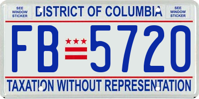 DC license plate FB5720