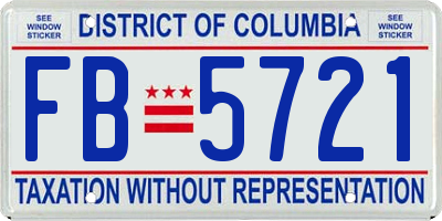 DC license plate FB5721