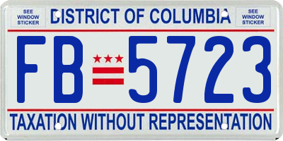 DC license plate FB5723