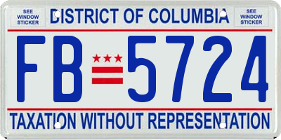 DC license plate FB5724