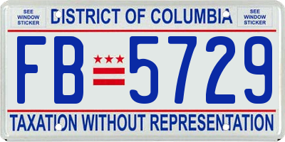 DC license plate FB5729