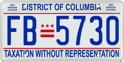 DC license plate FB5730