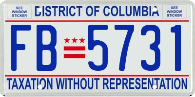 DC license plate FB5731