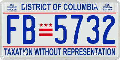 DC license plate FB5732