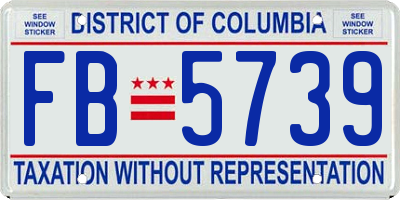 DC license plate FB5739