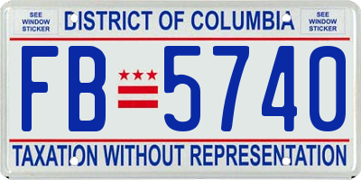 DC license plate FB5740