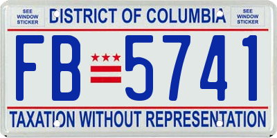 DC license plate FB5741