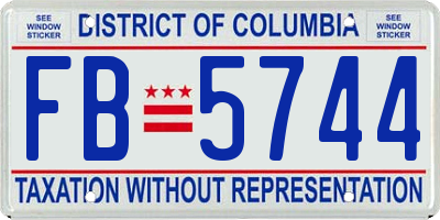 DC license plate FB5744