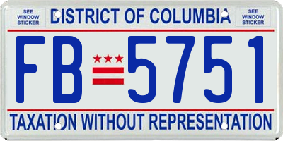 DC license plate FB5751