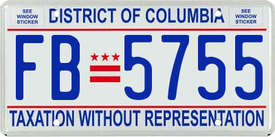 DC license plate FB5755