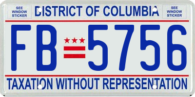 DC license plate FB5756