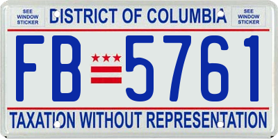 DC license plate FB5761