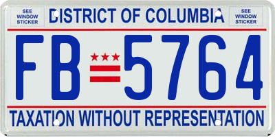 DC license plate FB5764