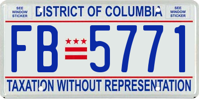 DC license plate FB5771