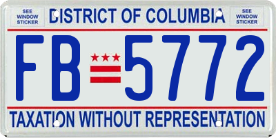 DC license plate FB5772