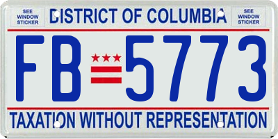 DC license plate FB5773