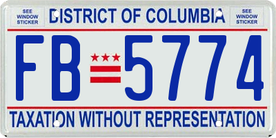 DC license plate FB5774