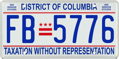 DC license plate FB5776