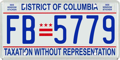 DC license plate FB5779