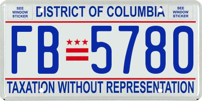 DC license plate FB5780