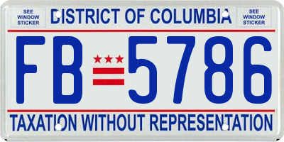 DC license plate FB5786