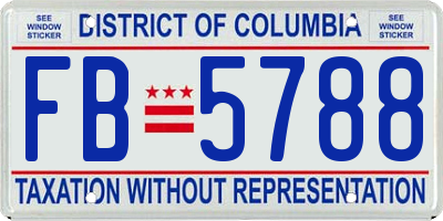 DC license plate FB5788