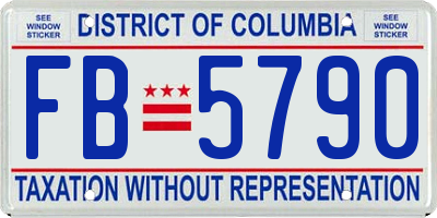 DC license plate FB5790