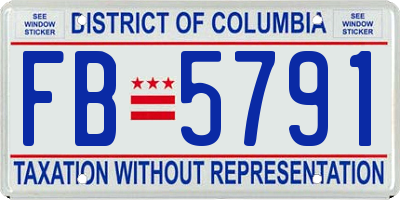 DC license plate FB5791