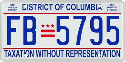 DC license plate FB5795