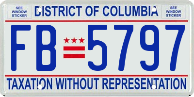 DC license plate FB5797