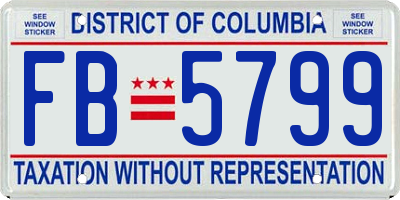 DC license plate FB5799