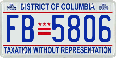 DC license plate FB5806