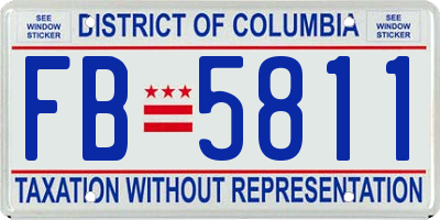 DC license plate FB5811