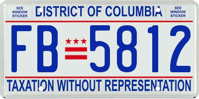 DC license plate FB5812